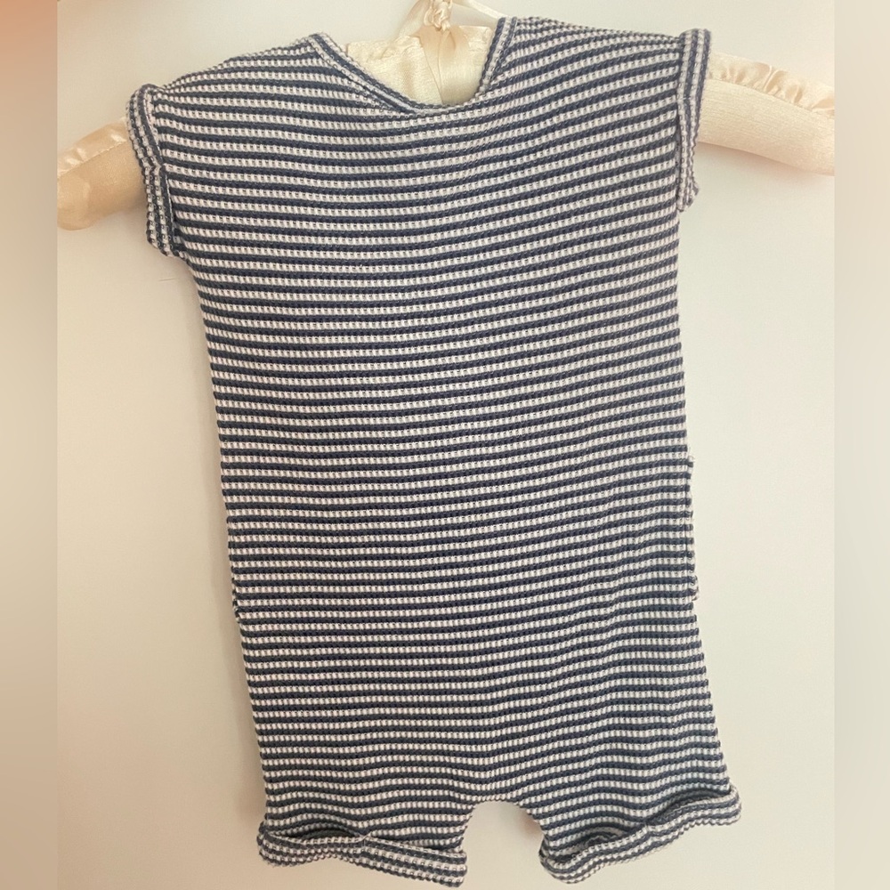 Disney Baby Romper with Mickey and Pluto, Ribbed Striped 3/6M - Picture 2 of 5
